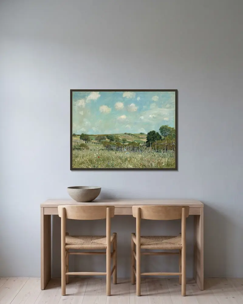 Wiese von Alfred Sisley gerahmt an einer Wand
