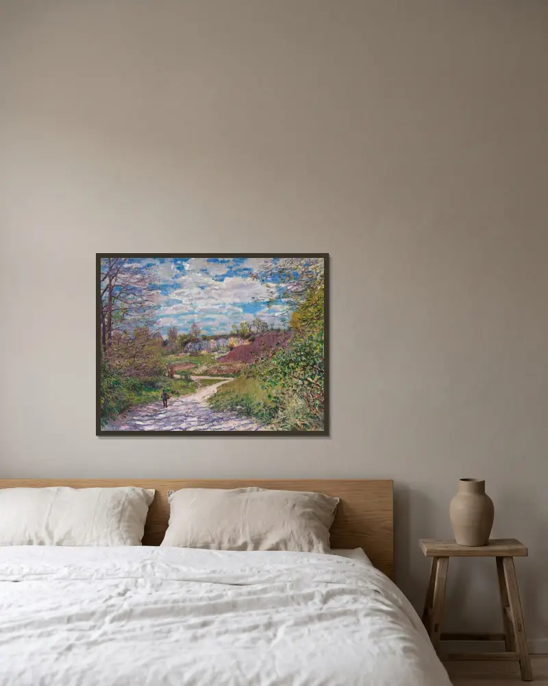 Soleil d’hiver à Veneux-Nadon av Alfred Sisley inramad på en vägg