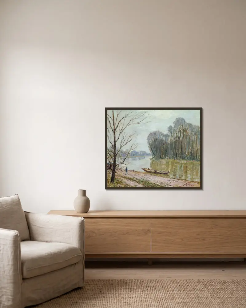 Die Loire von Alfred Sisley gerahmt an einer Wand