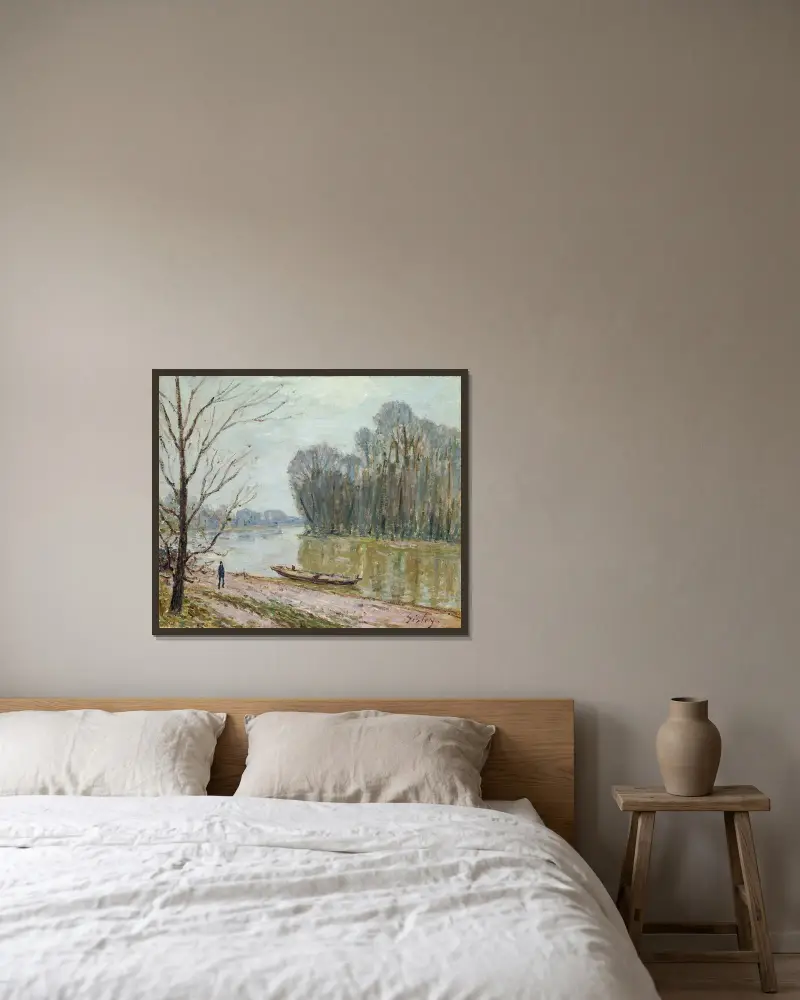 Die Loire von Alfred Sisley gerahmt an einer Wand