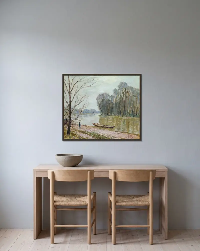 Die Loire von Alfred Sisley gerahmt an einer Wand