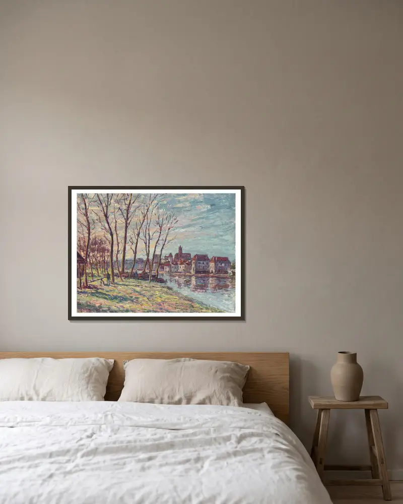 Widok na Moret, Alfred Sisley w ramie na ścianie