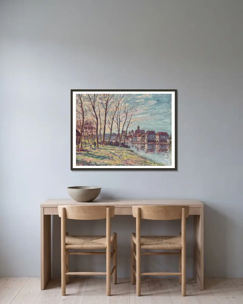Widok na Moret, Alfred Sisley w ramie na ścianie