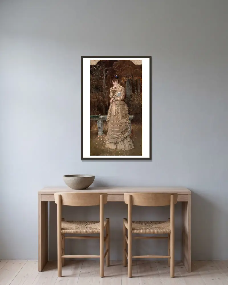 Pád, Alfred Stevens v rámu na stěně