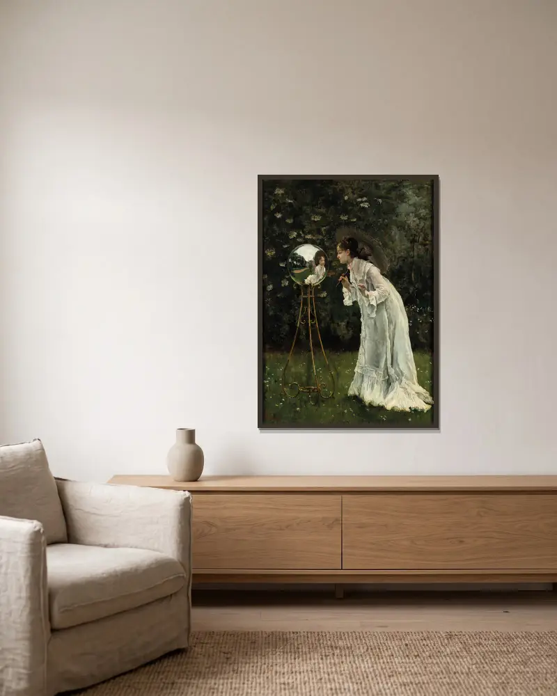 Srebrna kula, Alfred Stevens w ramie na ścianie