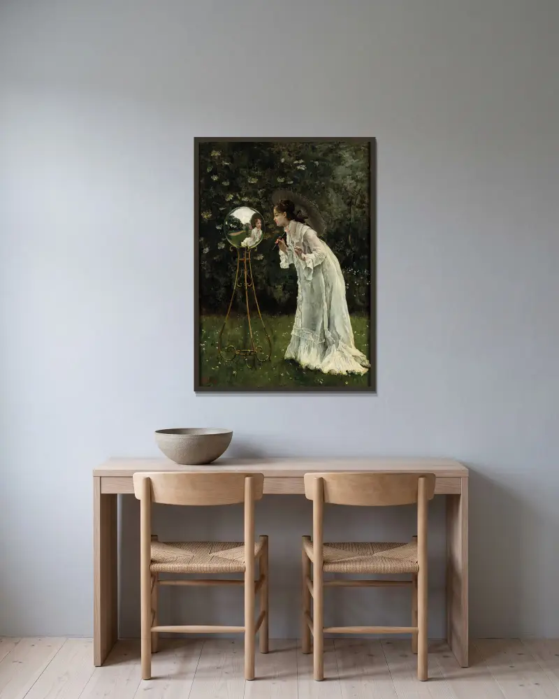 Srebrna kula, Alfred Stevens w ramie na ścianie