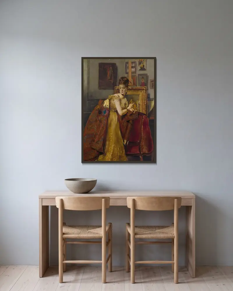Förberedelse inför balen av Alfred Stevens inramad på en vägg