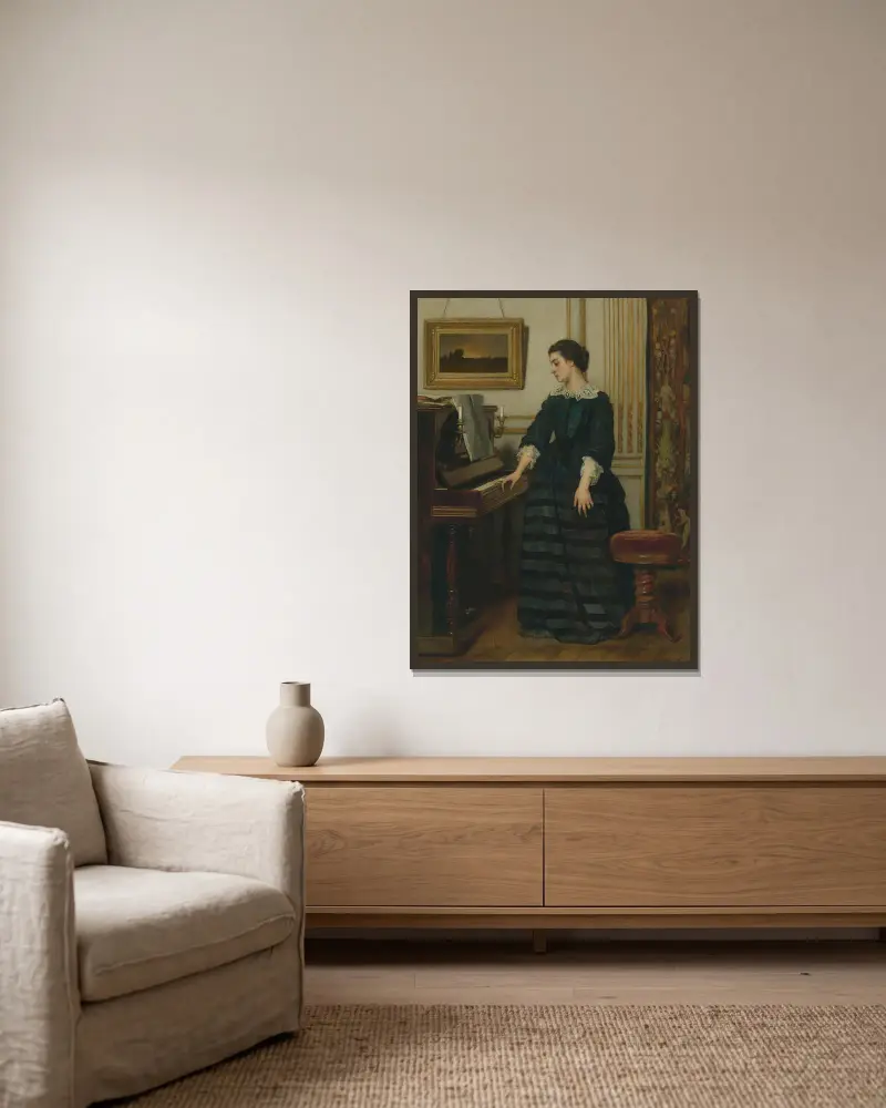 Die Abwesenheit von Alfred Stevens gerahmt an einer Wand