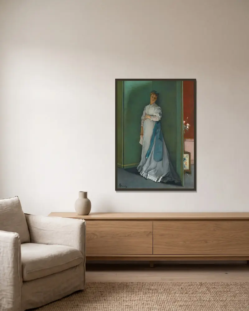 Die Gefühlvolle von Alfred Stevens gerahmt an einer Wand