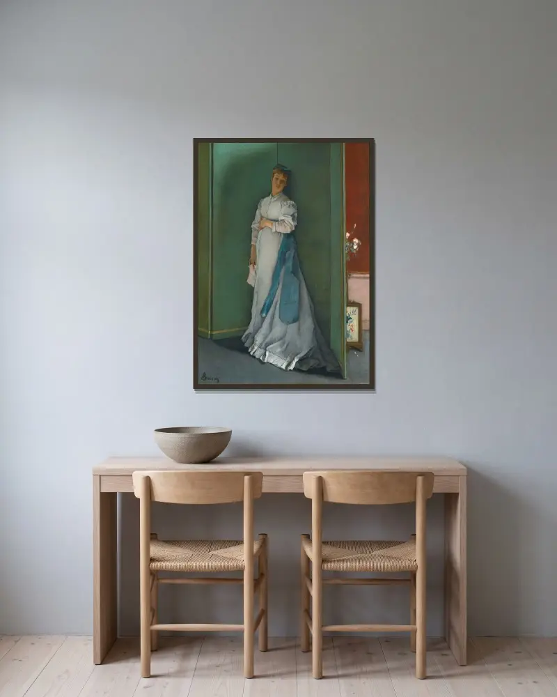 Die Gefühlvolle von Alfred Stevens gerahmt an einer Wand