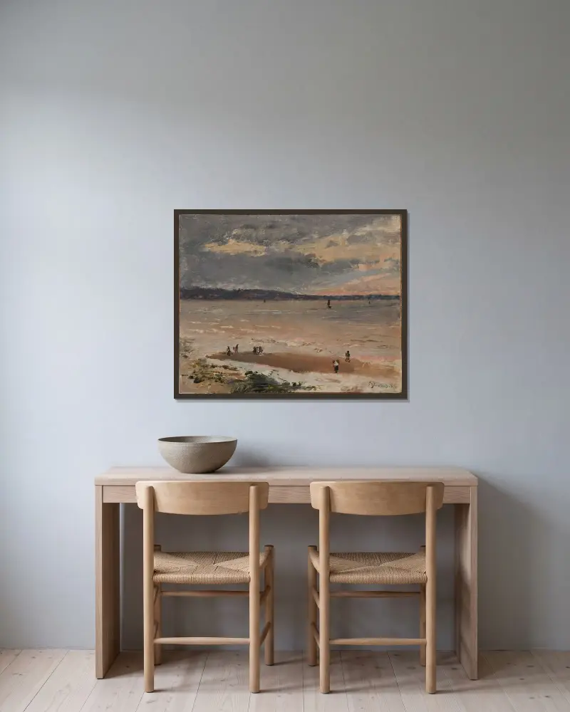Marine – Le Havre av Alfred Stevens inramad på en vägg