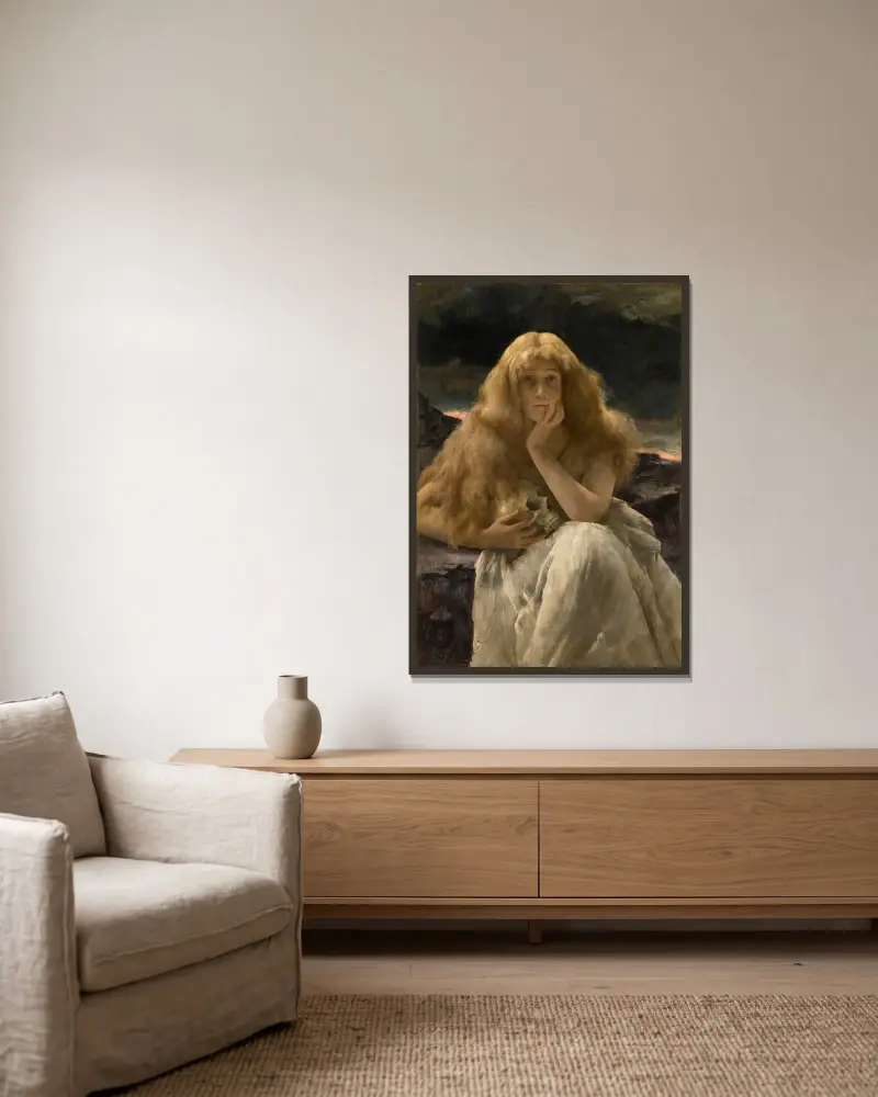 Maria Magdalena av Alfred Stevens inramad på en vägg