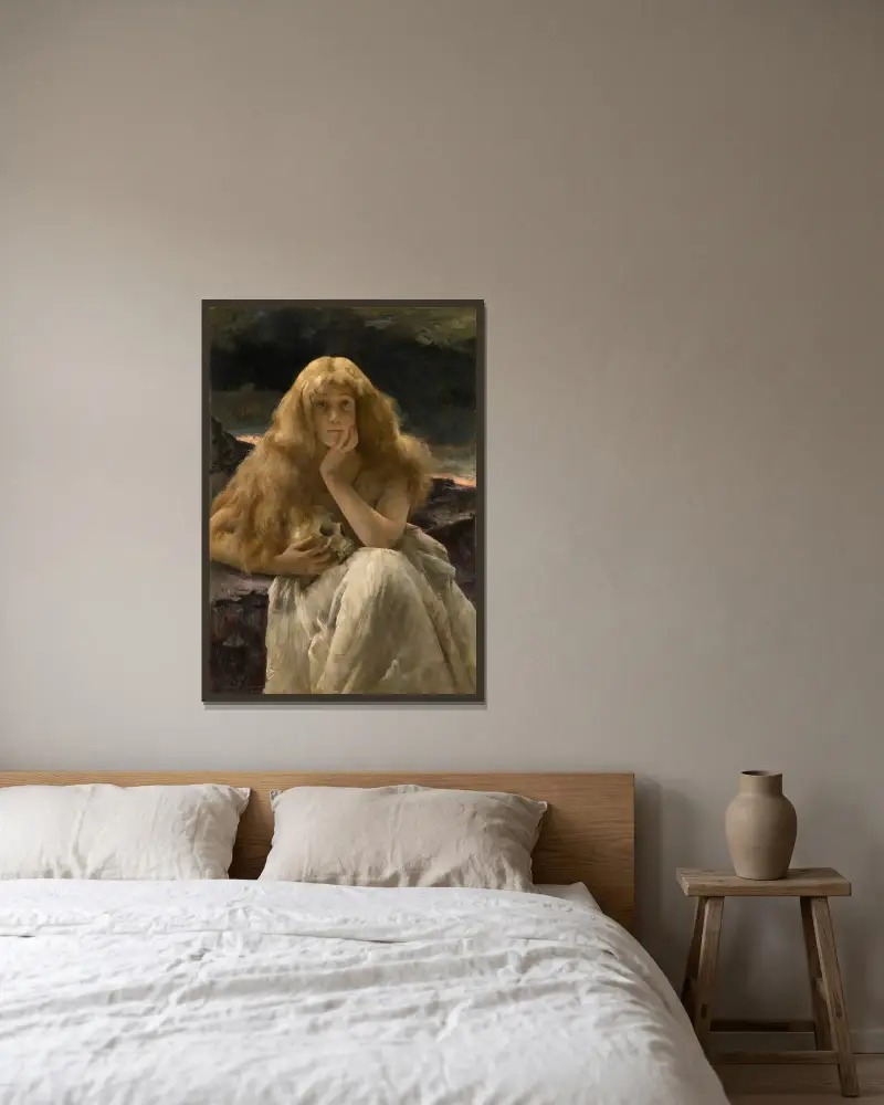 Maria Magdalena av Alfred Stevens inramad på en vägg