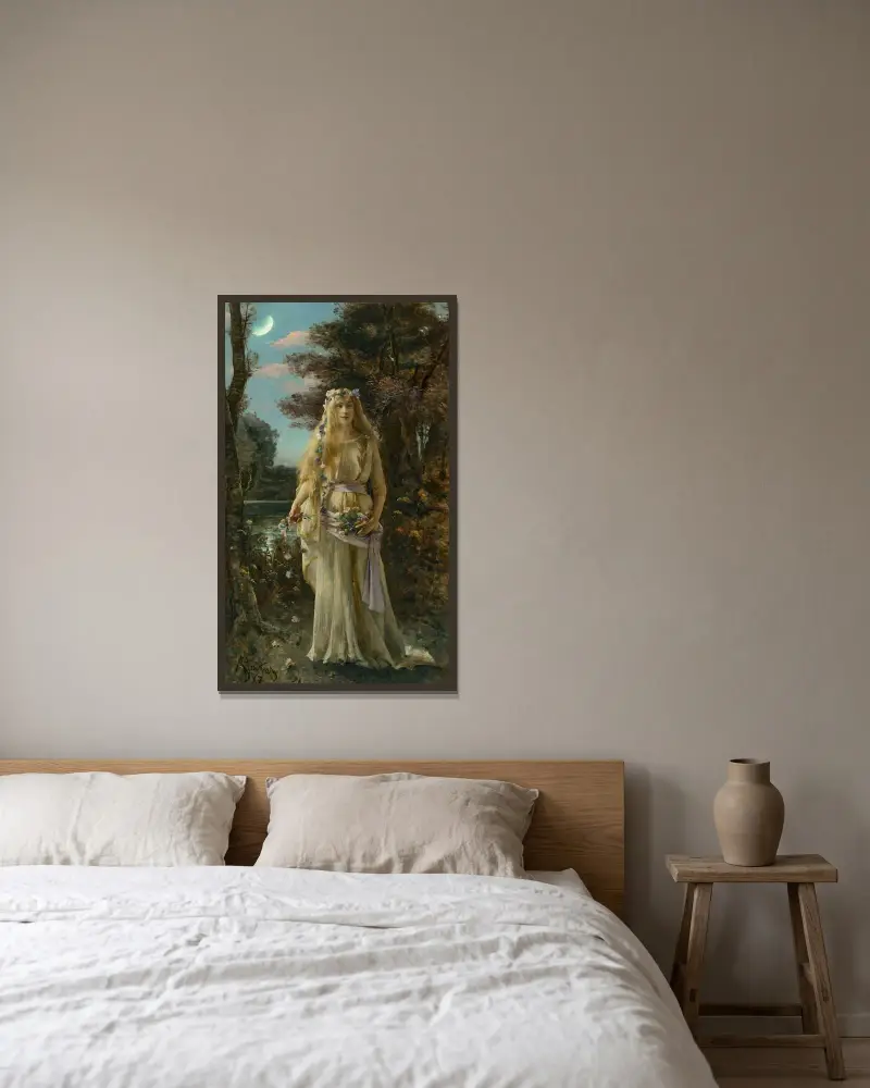Ophélie (Ophelia) av Alfred Stevens inramad på en vägg