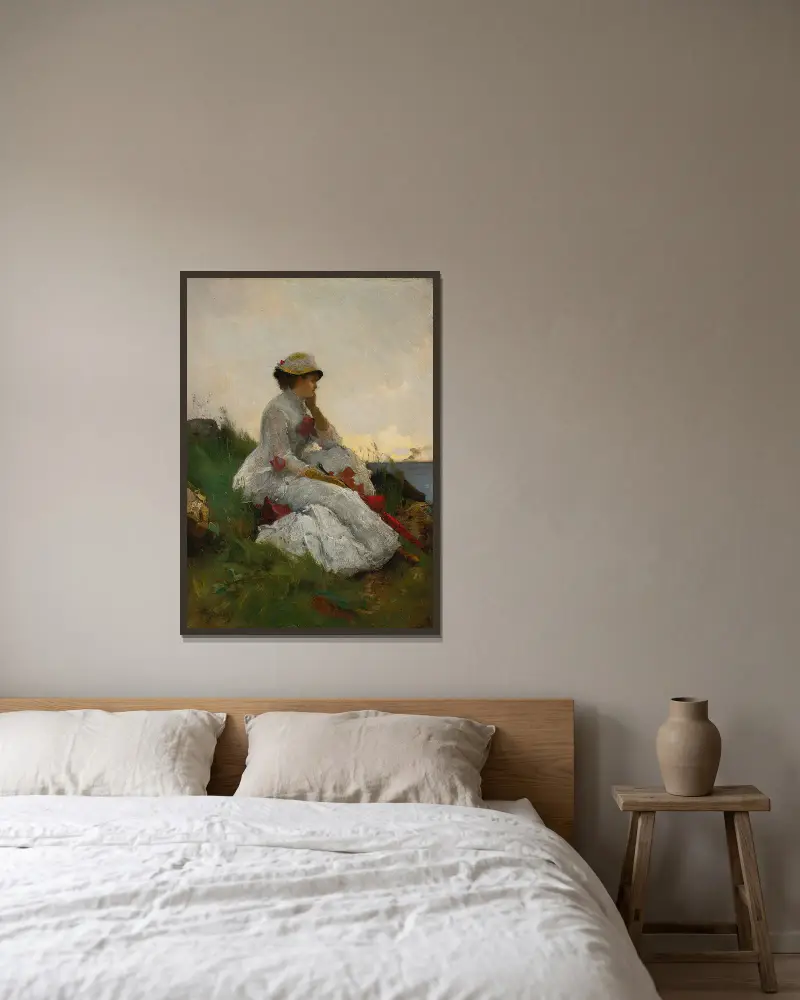 Zamyšlená, Alfred Stevens v rámu na stěně
