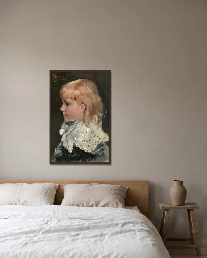 Porträt von Alice Gamby von Alfred Stevens gerahmt an einer Wand