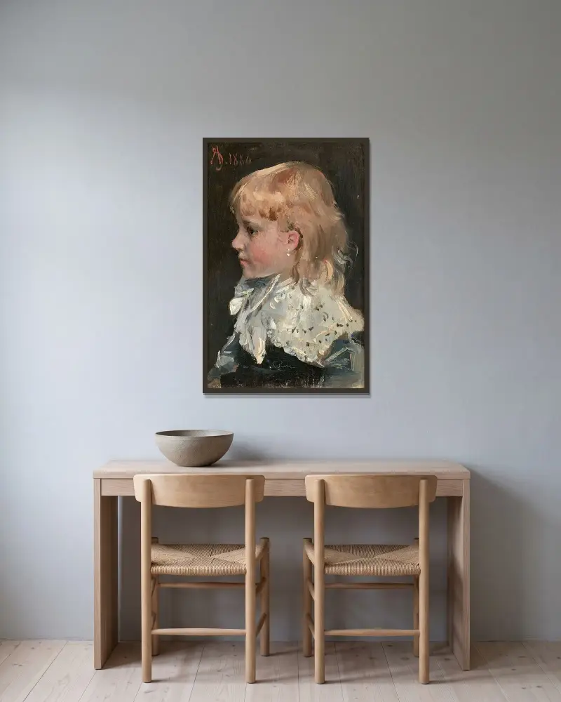 Porträt von Alice Gamby von Alfred Stevens gerahmt an einer Wand