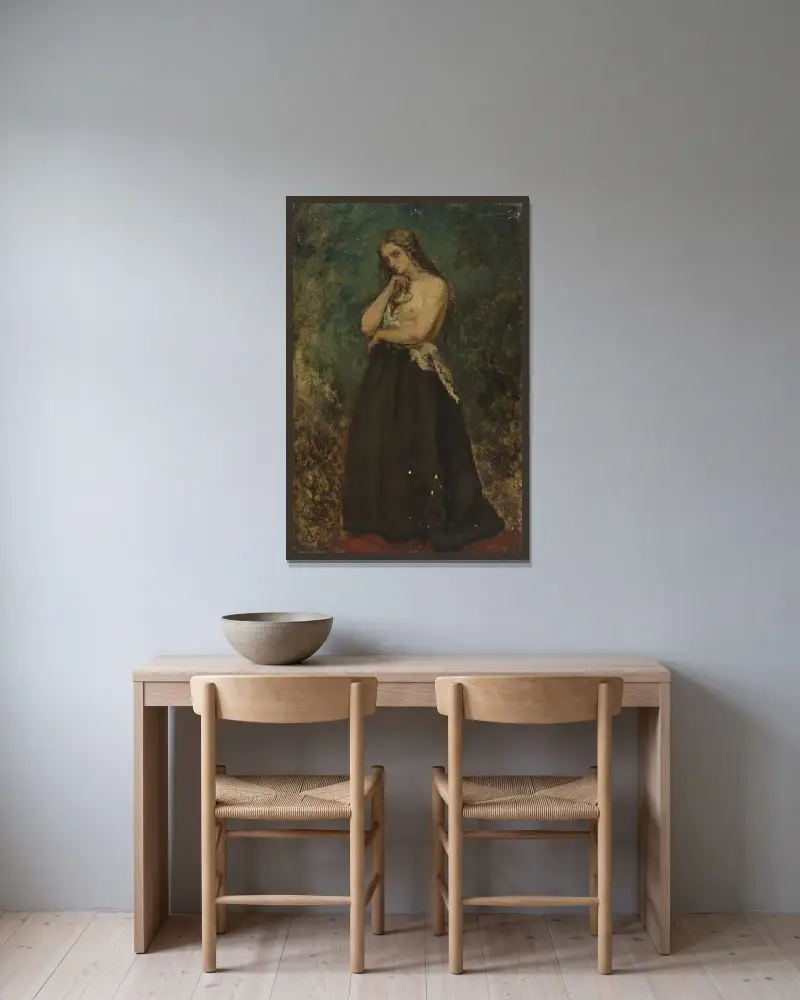 Studie av en modell av Alfred Stevens inramad på en vägg