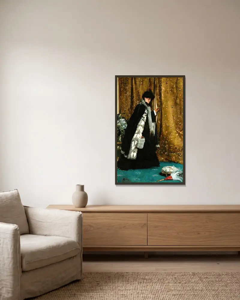 Morgonbesöket av Alfred Stevens inramad på en vägg