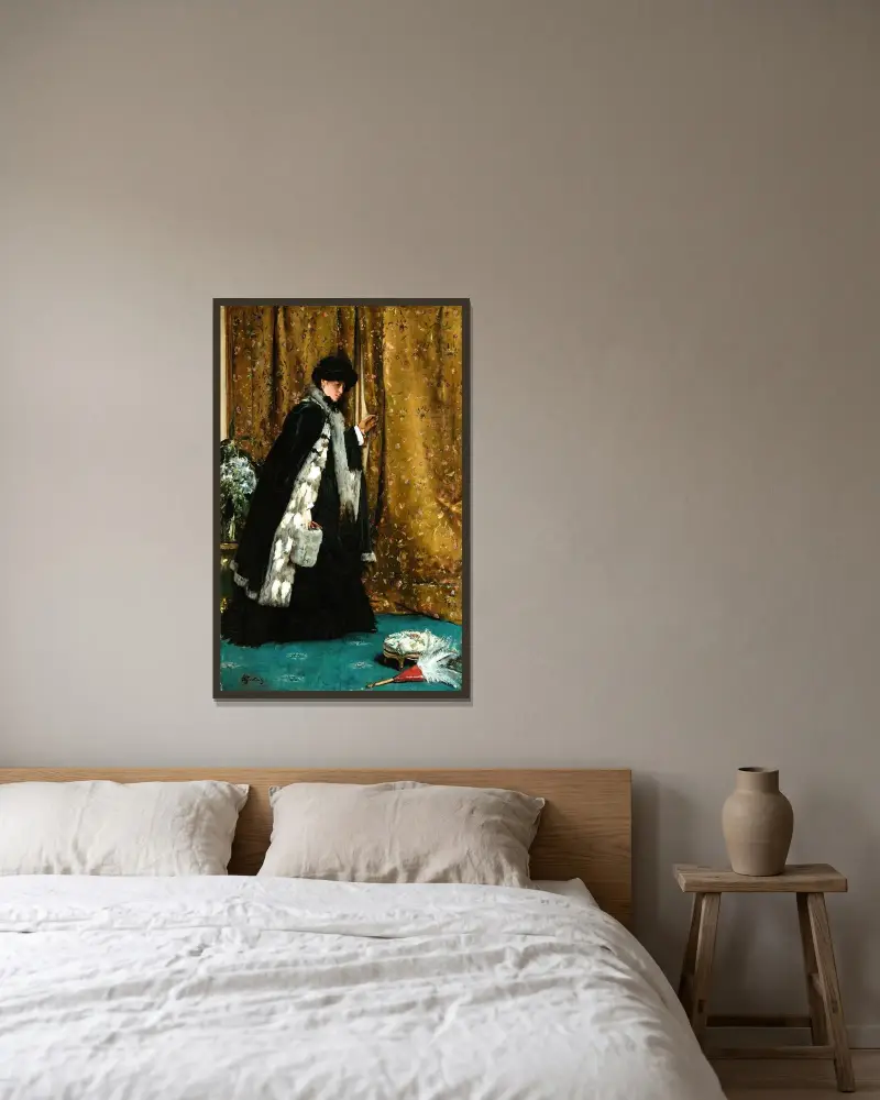 Morgonbesöket av Alfred Stevens inramad på en vägg