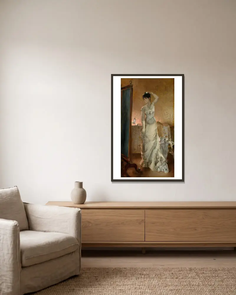 Zima, Alfred Stevens w ramie na ścianie