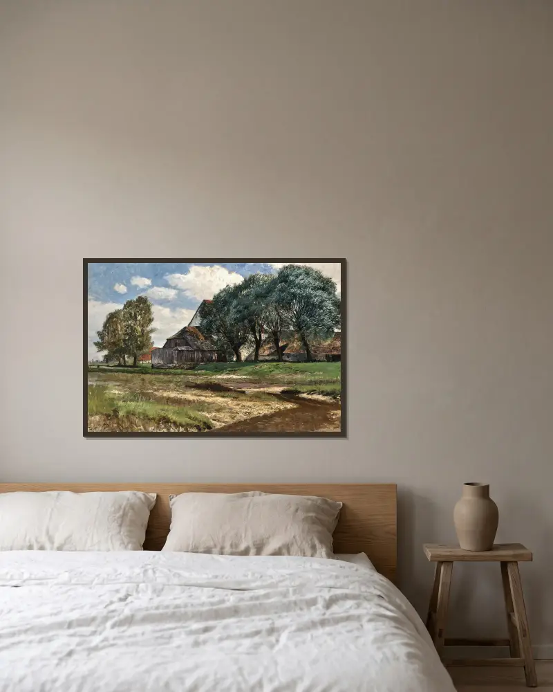 A Farmhouse near Munich av Alfred Zoff inramad på en vägg