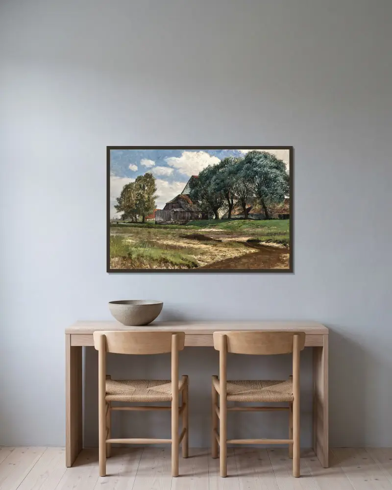 A Farmhouse near Munich av Alfred Zoff inramad på en vägg