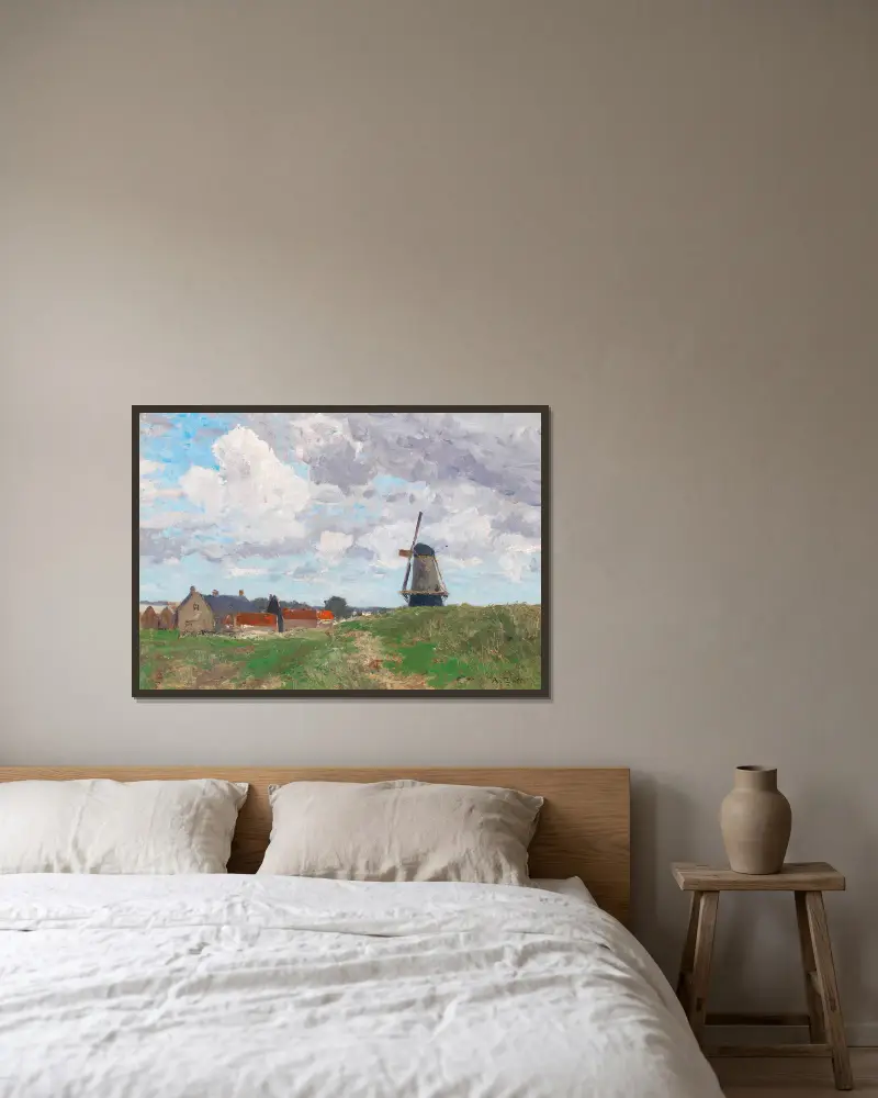 A windmill in Vlissingen av Alfred Zoff inramad på en vägg
