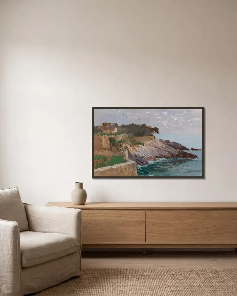 Coast Golfo Paradiso av Alfred Zoff inramad på en vägg