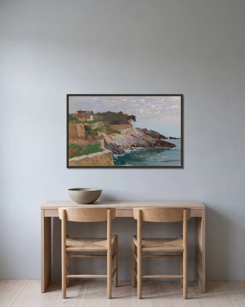 Coast Golfo Paradiso av Alfred Zoff inramad på en vägg