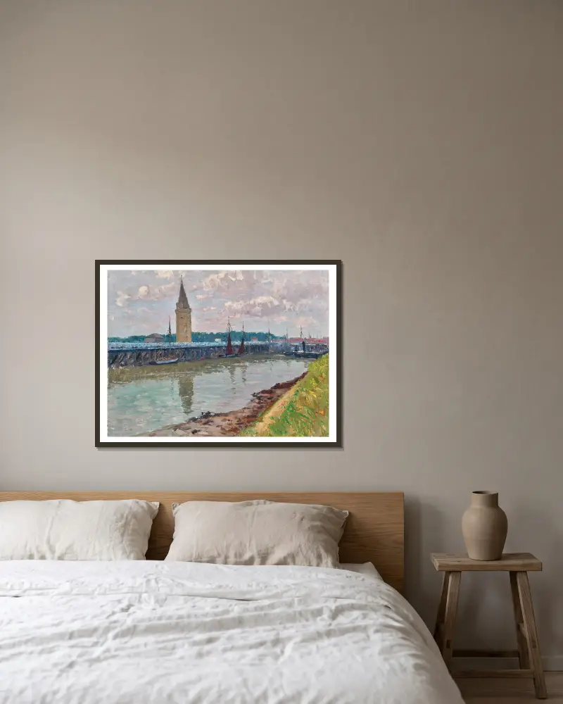 Fischerhafen in Nieuport (Belgien) av Alfred Zoff inramad på en vägg