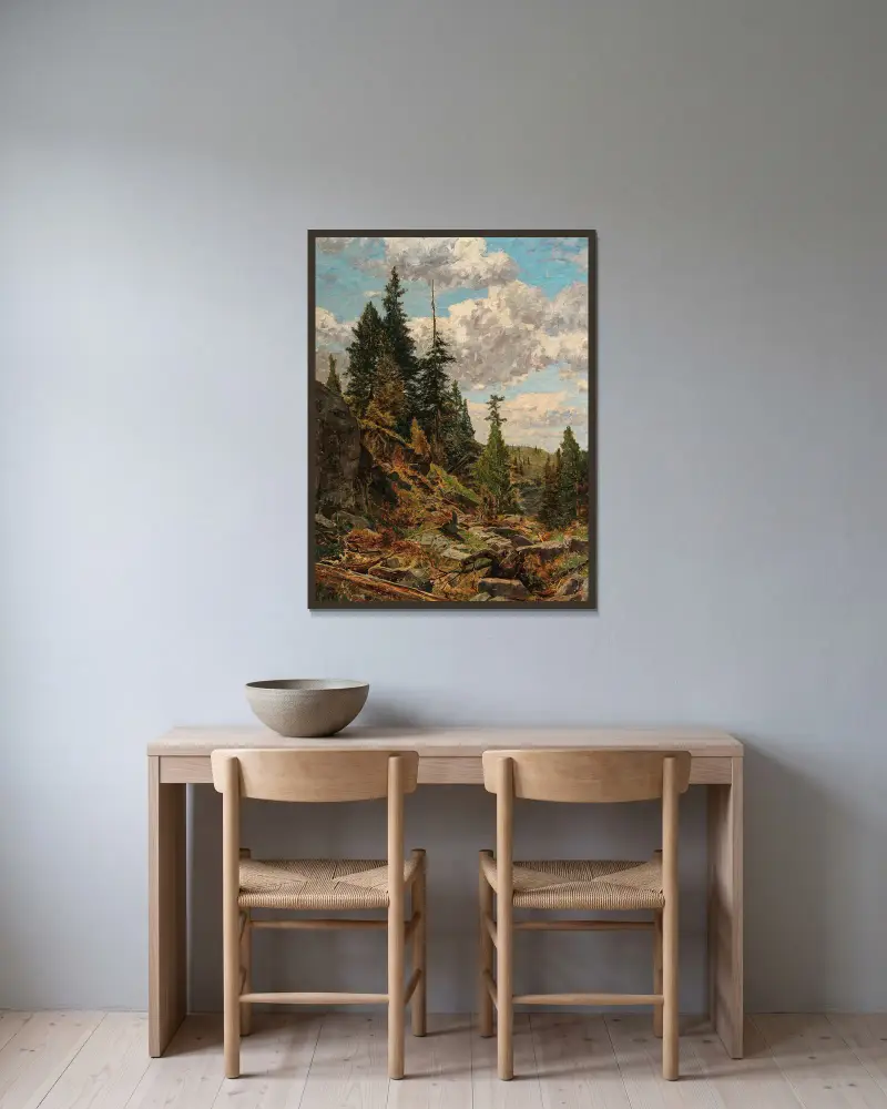 Motiv von der Turracher Alpe av Alfred Zoff inramad på en vägg