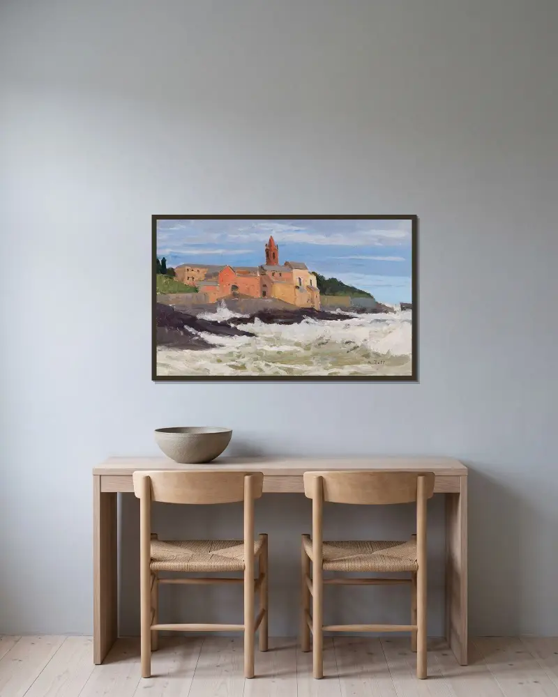 San Giuliano In Genoa av Alfred Zoff inramad på en vägg