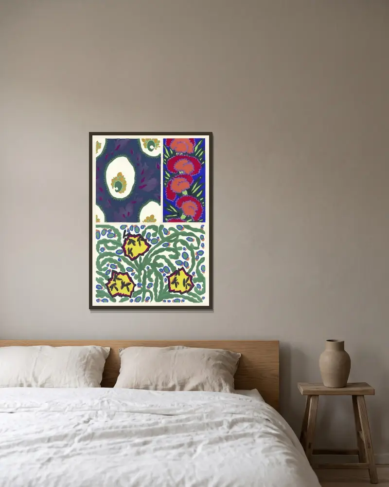 Floréal; dessins & coloris nouveaux Pl.10 av Emile-Allain Séguy inramad på en vägg