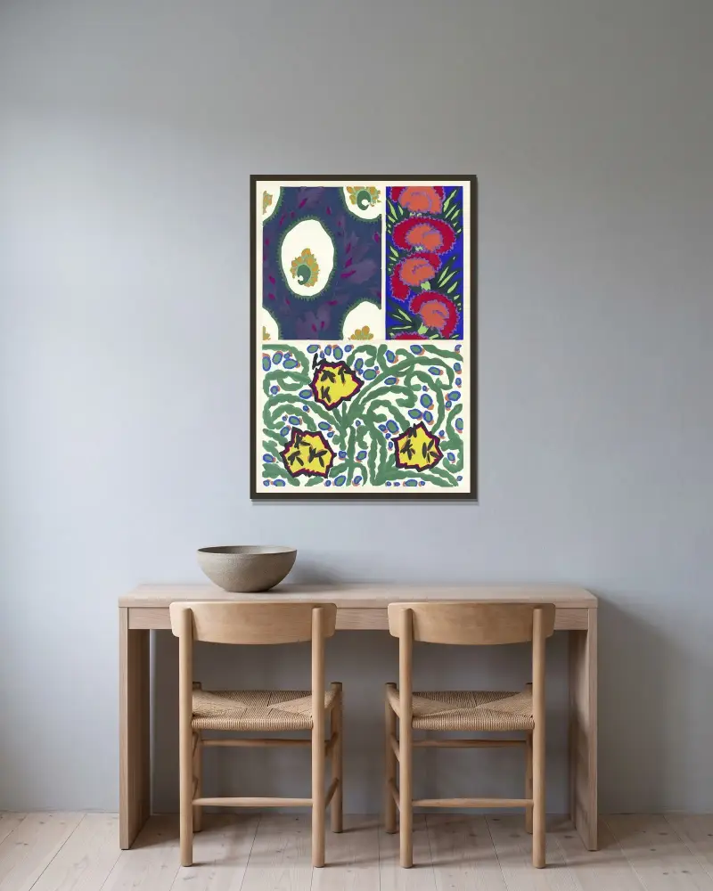 Floréal; dessins & coloris nouveaux Pl.10 av Emile-Allain Séguy inramad på en vägg