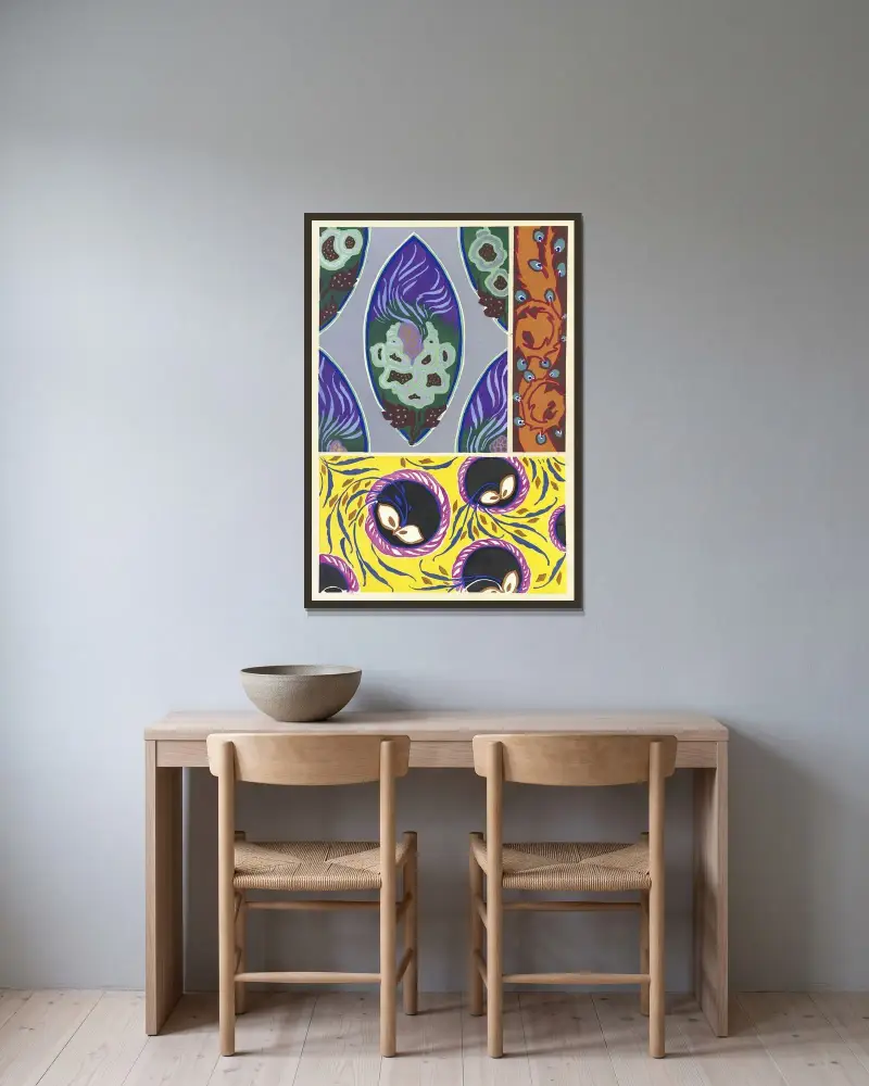 Floréal; dessins & coloris nouveaux Pl.16 av Emile-Allain Séguy inramad på en vägg