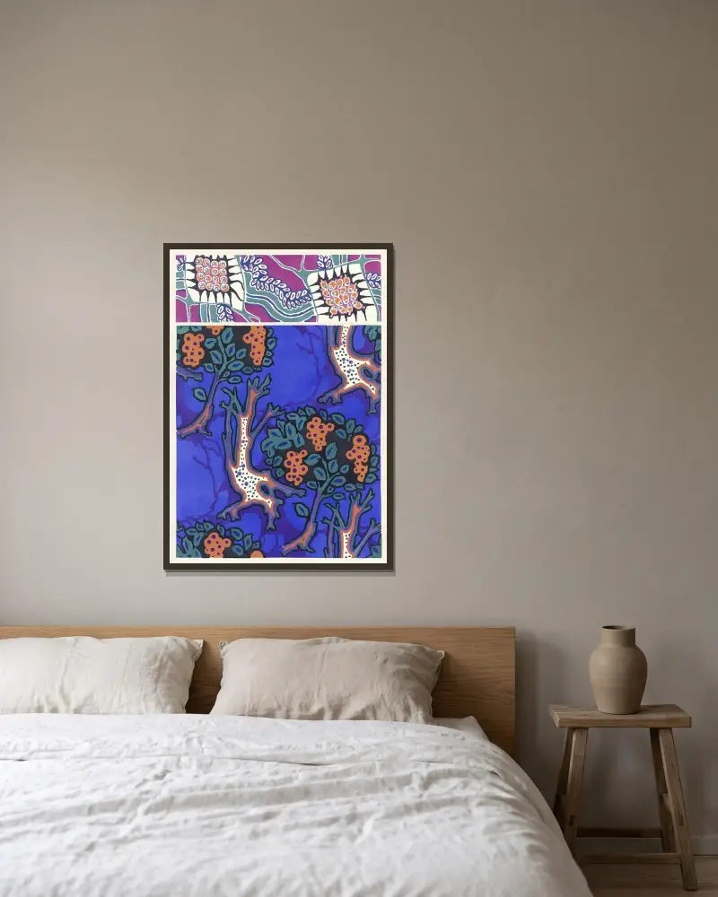 Floréal; dessins & coloris nouveaux Pl.17 av Emile-Allain Séguy inramad på en vägg