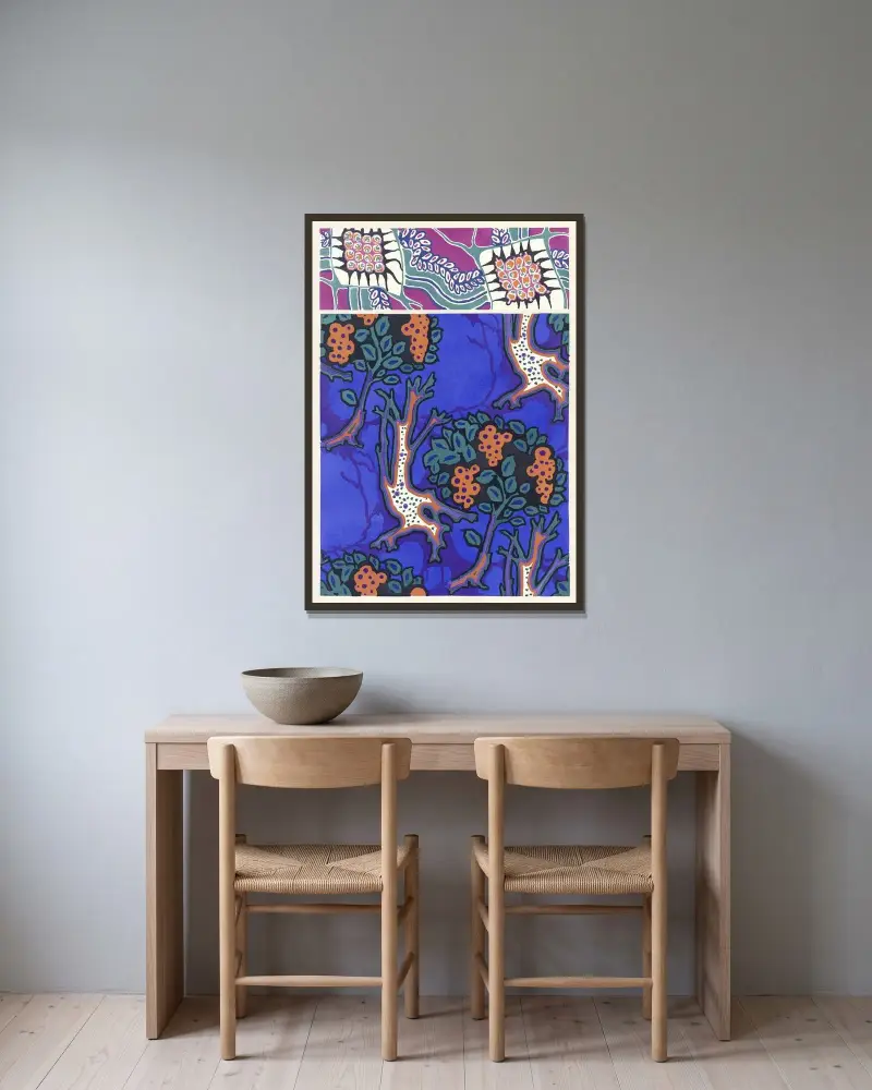 Floréal; dessins & coloris nouveaux Pl.17 av Emile-Allain Séguy inramad på en vägg