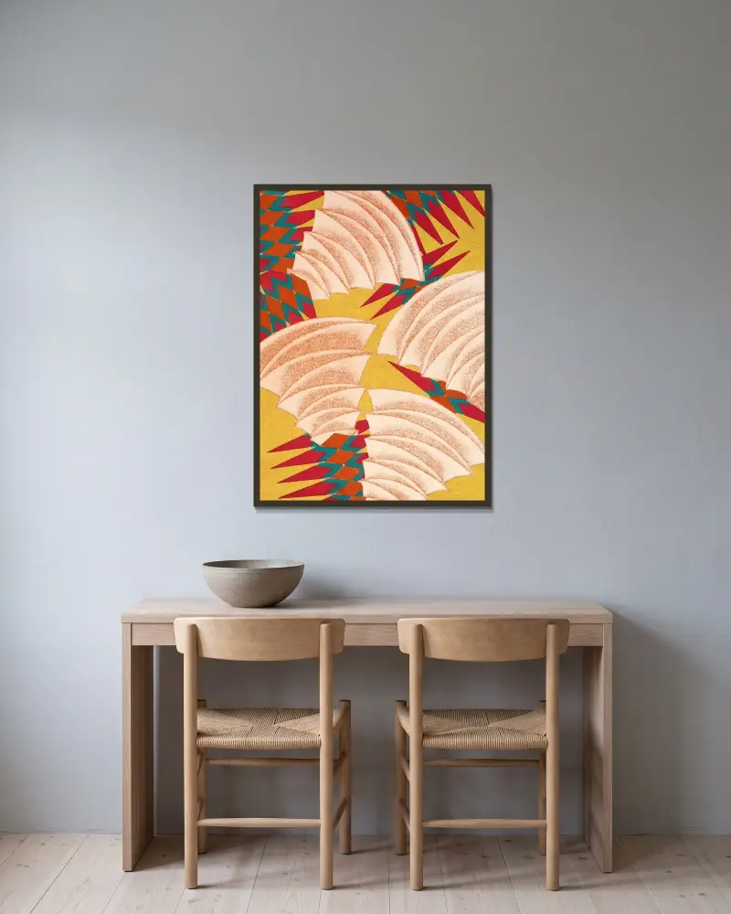 Prismes-33 av Emile-Allain Séguy inramad på en vägg
