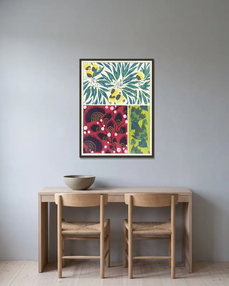 Suggestions pour étoffes et tapis Pl.04 av Emile-Allain Séguy inramad på en vägg
