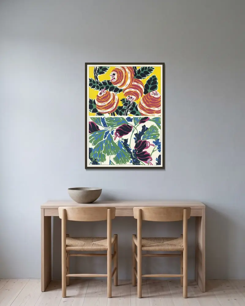 Suggestions pour étoffes et tapis Pl.19 av Emile-Allain Séguy inramad på en vägg