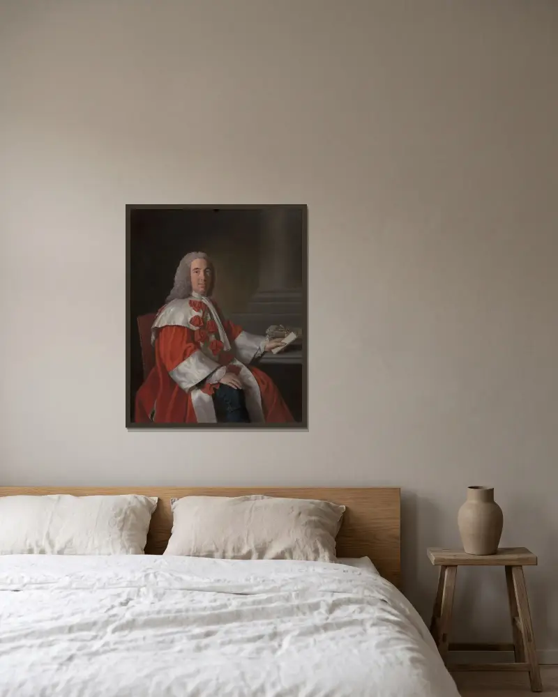 Alexander Boswell, Lord Auchinleck av Allan Ramsay inramad på en vägg