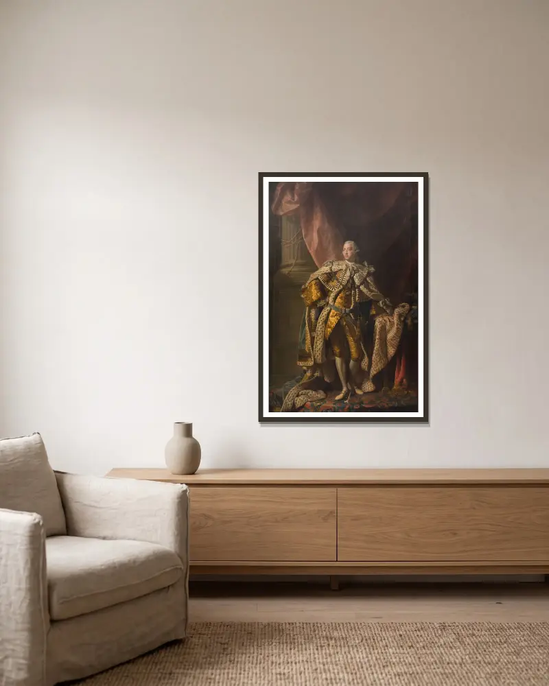 George III Of England av Allan Ramsay inramad på en vägg
