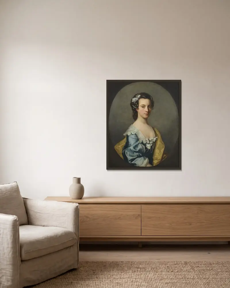 Lady Sophia Desart av Allan Ramsay inramad på en vägg