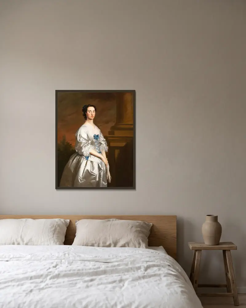 Porträtt av en dam av Allan Ramsay inramad på en vägg