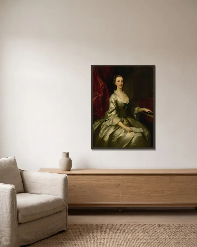 Portrait Of A Lady av Allan Ramsay inramad på en vägg