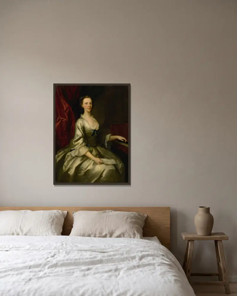 Portrait Of A Lady av Allan Ramsay inramad på en vägg