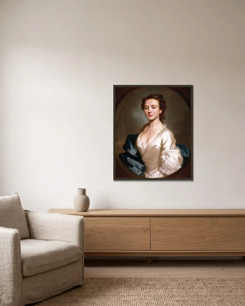Portrait of Miss Craigie av Allan Ramsay inramad på en vägg