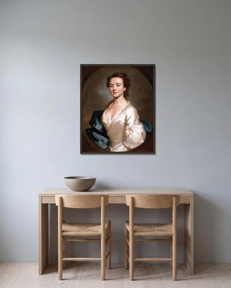 Portrait of Miss Craigie av Allan Ramsay inramad på en vägg