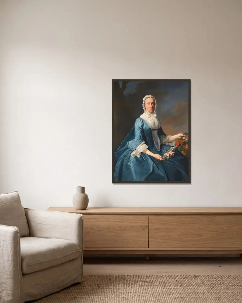 Porträt von Miss Finch von Allan Ramsay gerahmt an einer Wand